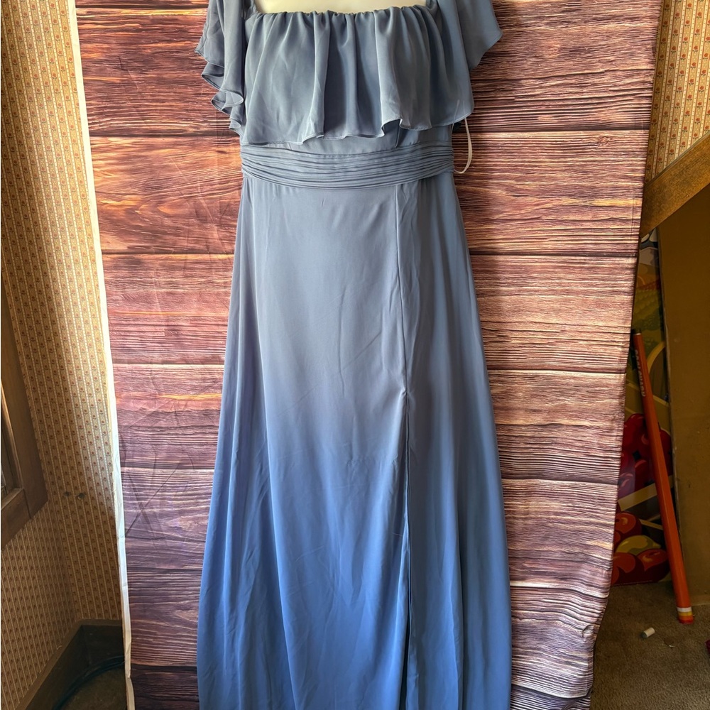 Ever Pretty Ruffled Blue Maxi Dress